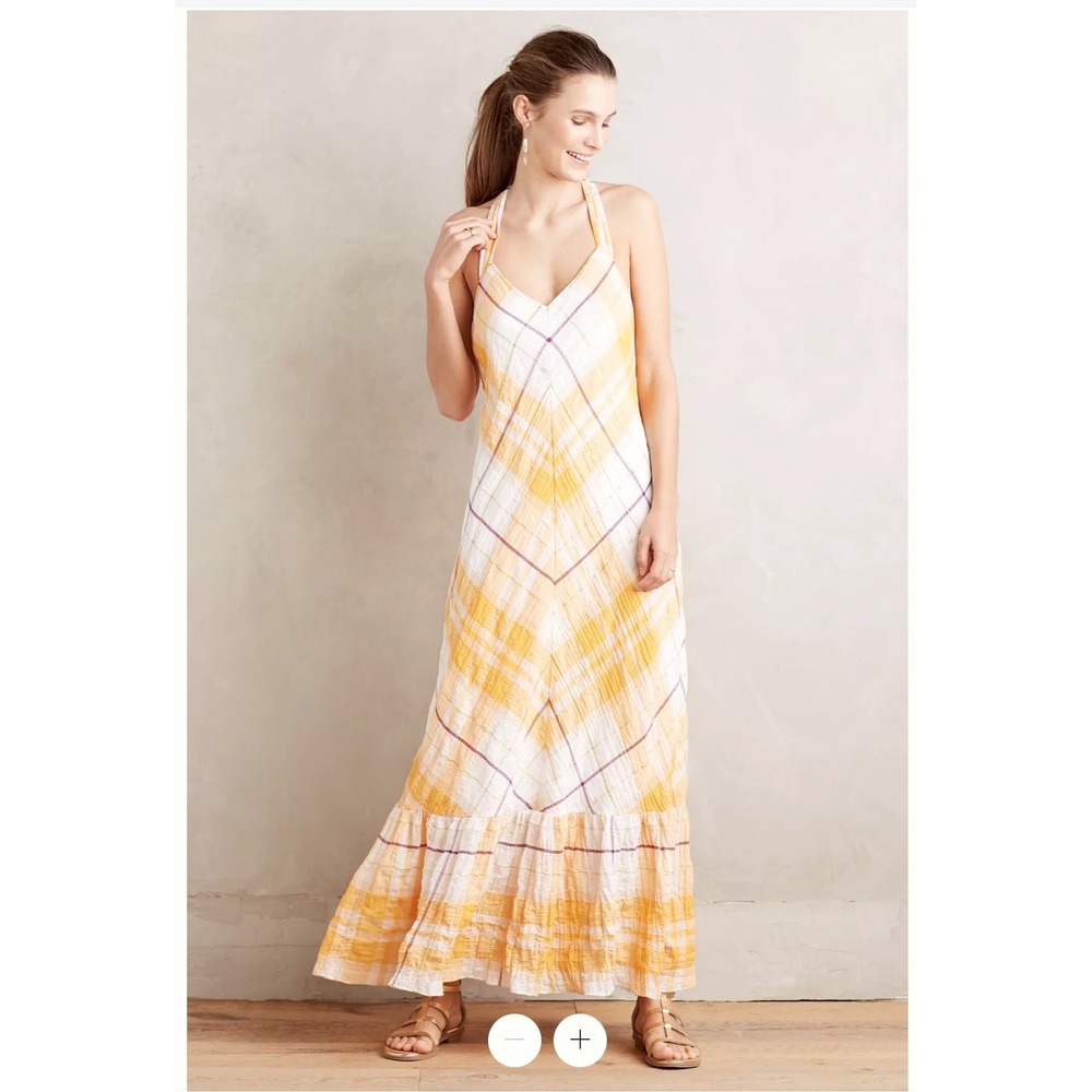 Holding Horses Anthropologie Clementine Maxi Dress Plaid S Cowgirl Western Boho
